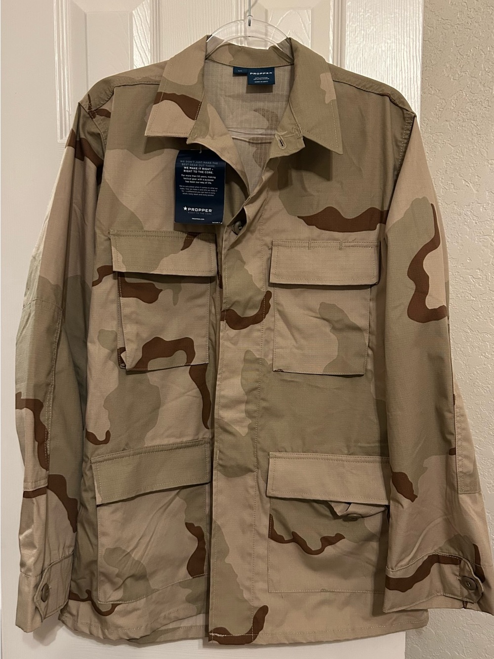 Propper Men's Desert Camo Field Jacket in Tan and Brown